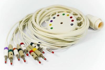 EKG pacientský kabel Cardioline pro EKG přístroje Delta a Elan, 10 svodů, 4mm kolíky